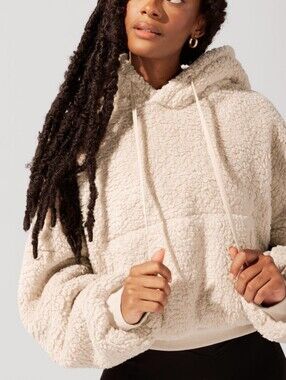 POPFLEX Faux Sherpa Pullover Cloud Hoodie - Taupe